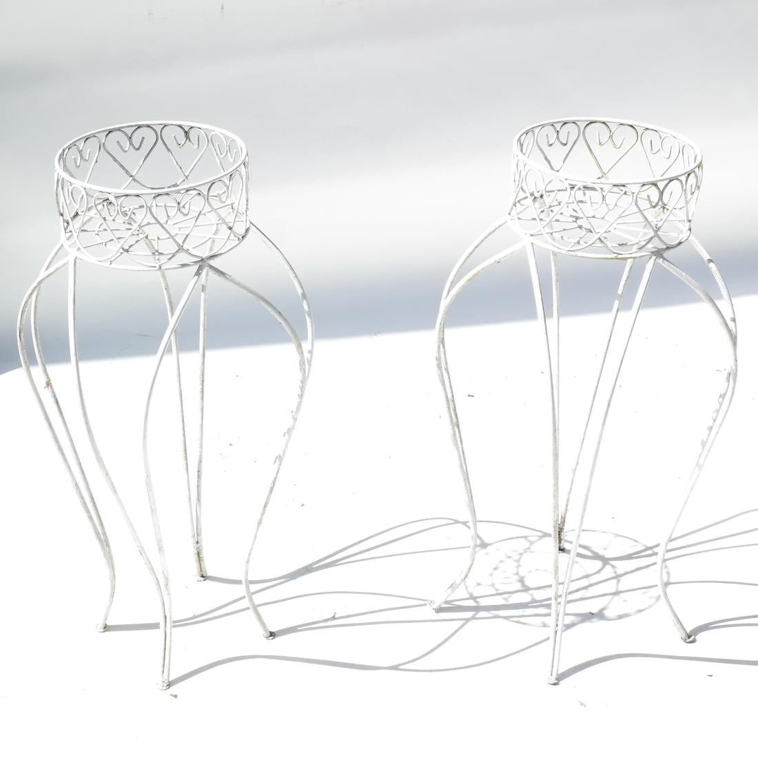 Pair of Painted Wrought Iron Planters (1 of 3)