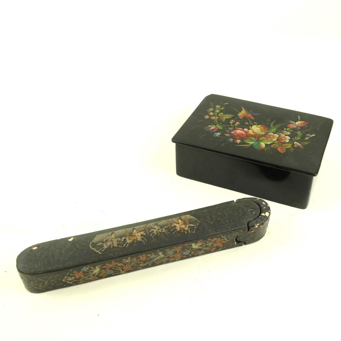 Two Laquer Boxes; Russian and Chinese (1 of 6)