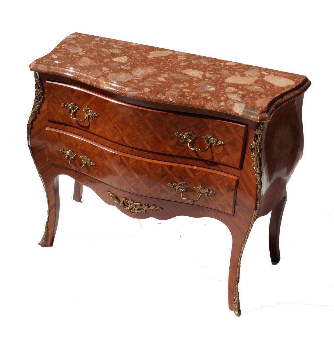 Parquetry Marble Top Commode (1 of 7)