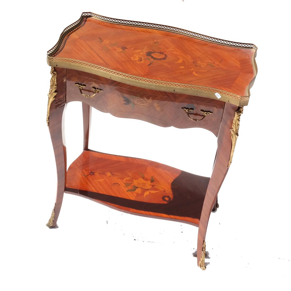 Marquetry Decorated Two-Tier Stand (1 of 8)