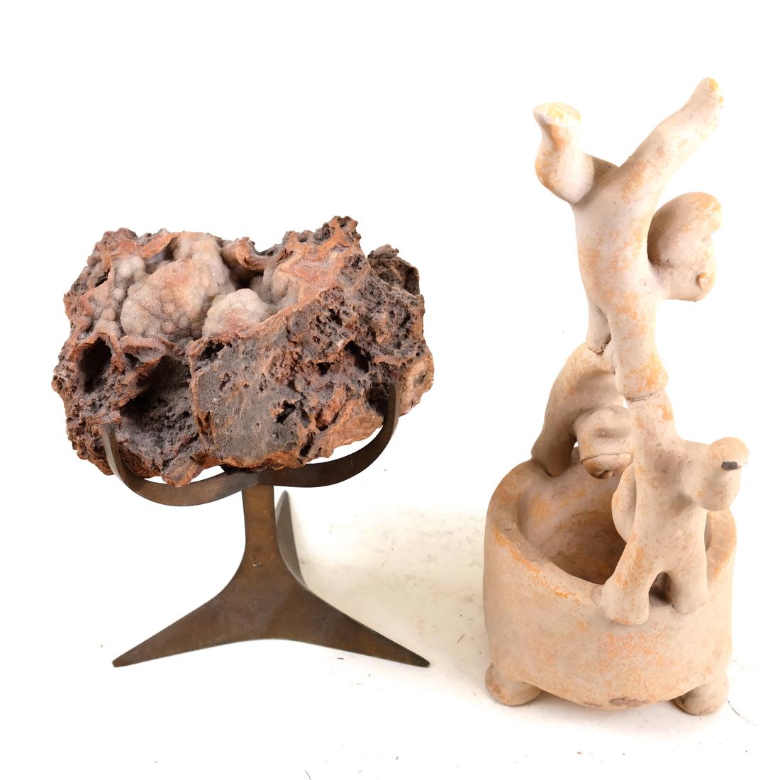 Two Asian Figural and Stone Sculptures (1 of 9)