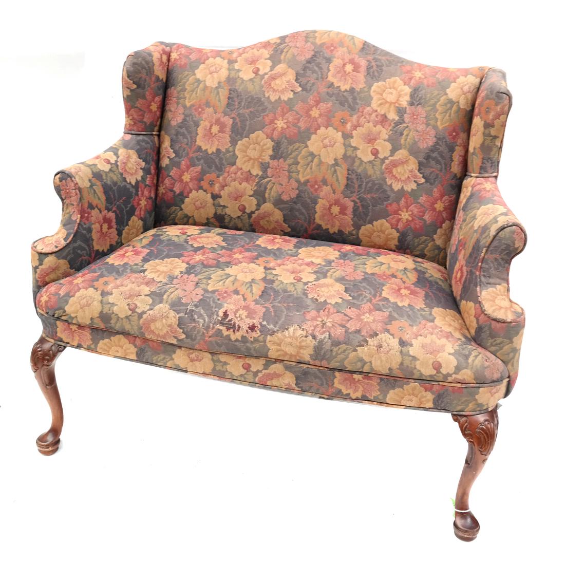 Queen-Anne Style Settee (1 of 8)