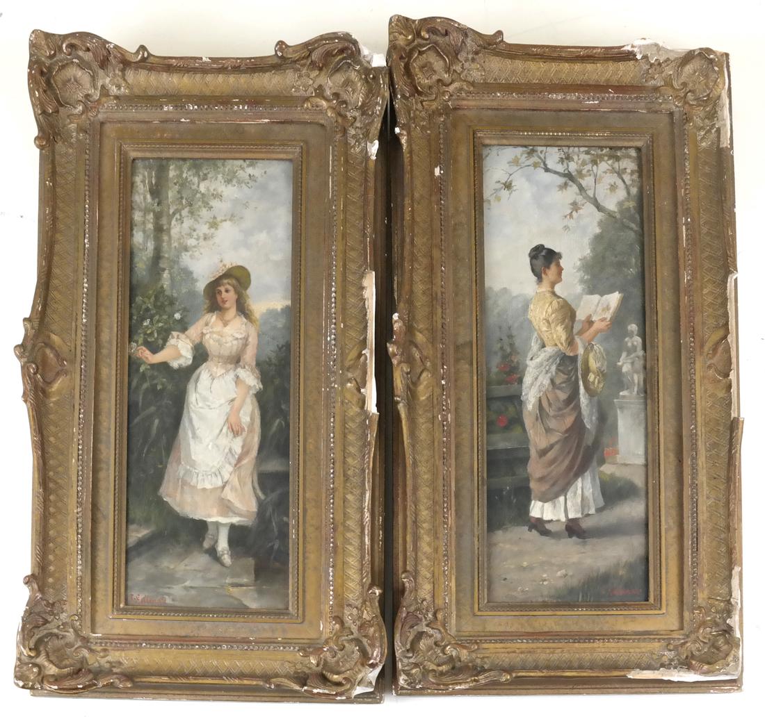 J. Sellenati, Two Woman -  Oil On Boards (1 of 8)