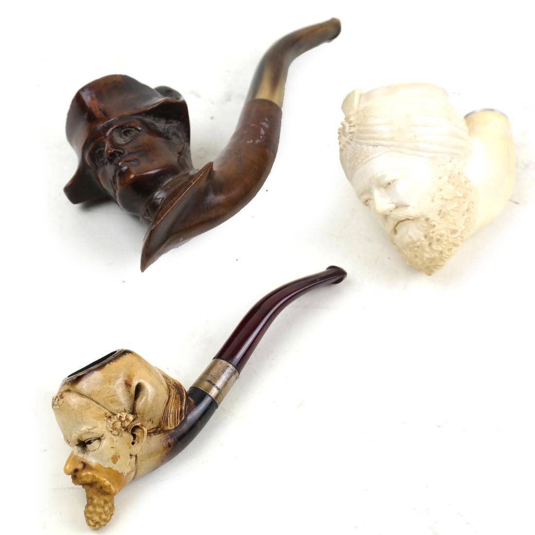 Three Various Carved Pipes (1 of 6)