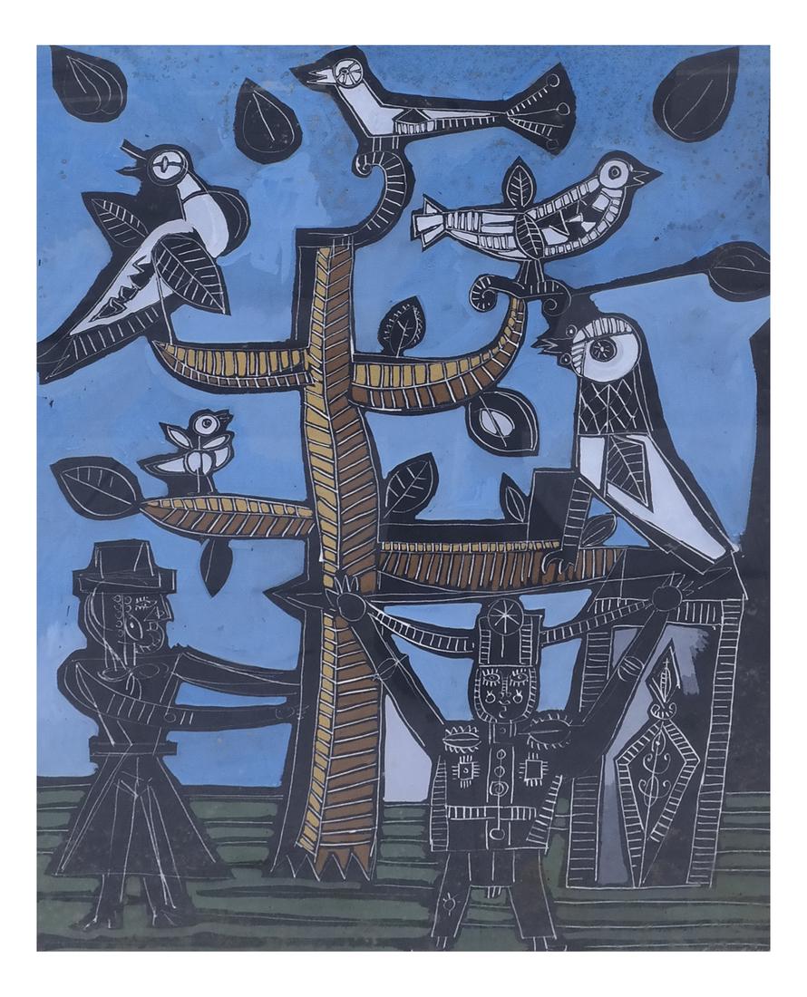 Constantin Ray-Millet, "Birds", Gouache (1 of 6)