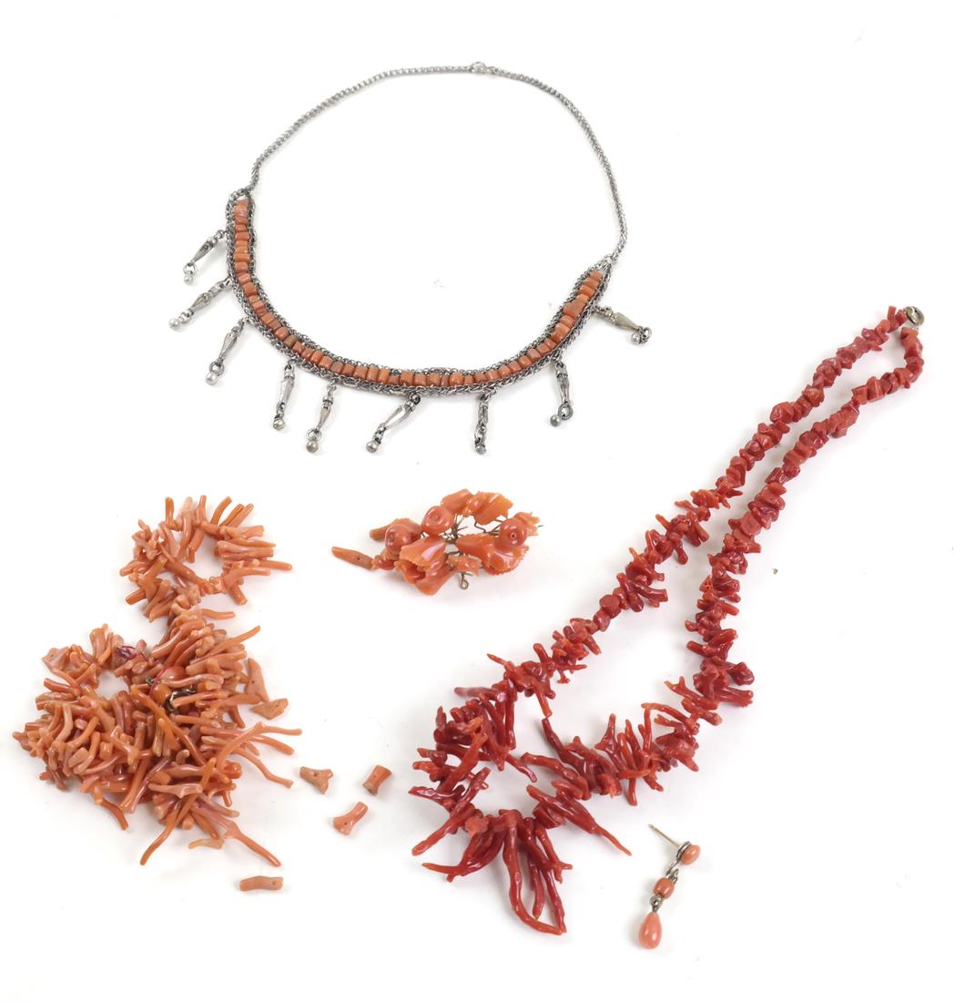 Four Various Coral Jewelry Items (1 of 4)