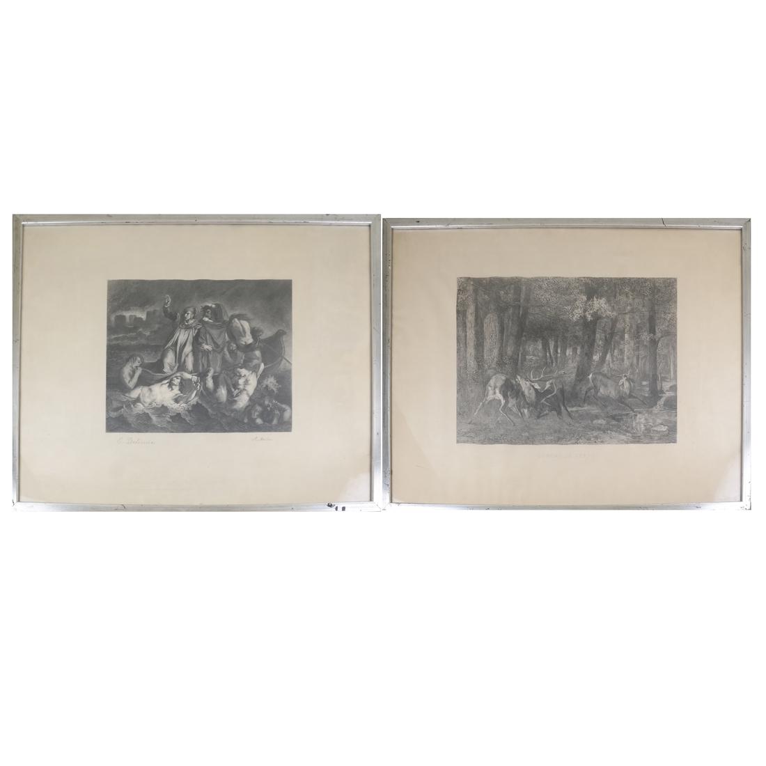 Two Prints: Bucks and Allegorical (1 of 8)