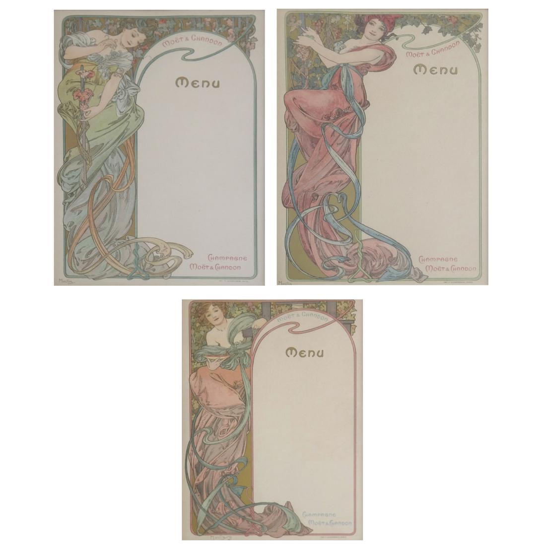 Alphonse Mucha, Three Framed Lithographs (1 of 8)