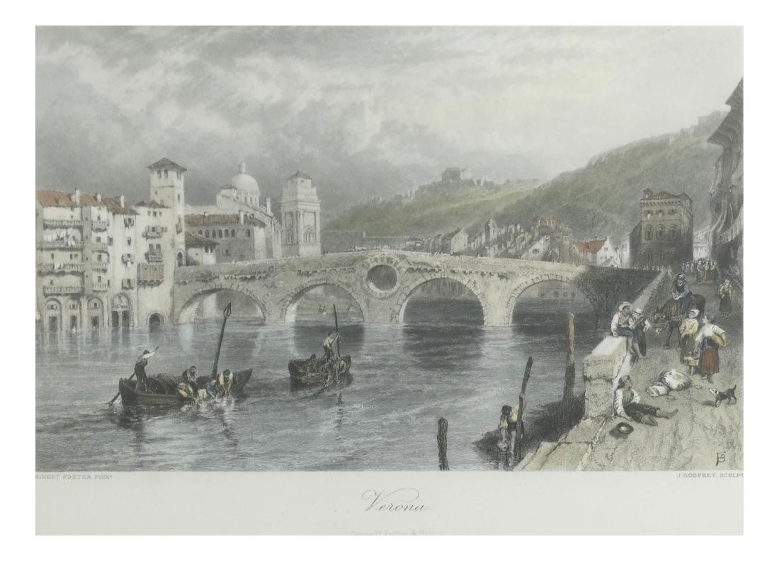 Hand Colored Intaglio Print of Verona (1 of 6)