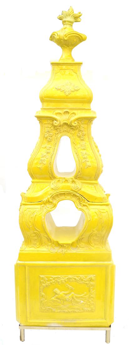 French Yellow Ceramic Stove (1 of 10)