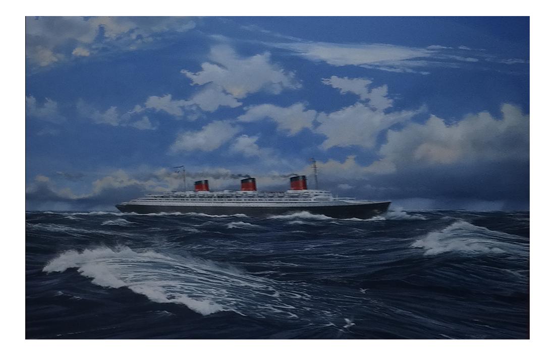 J. Stewart, "S.S. Normandie" - Gouache (1 of 6)