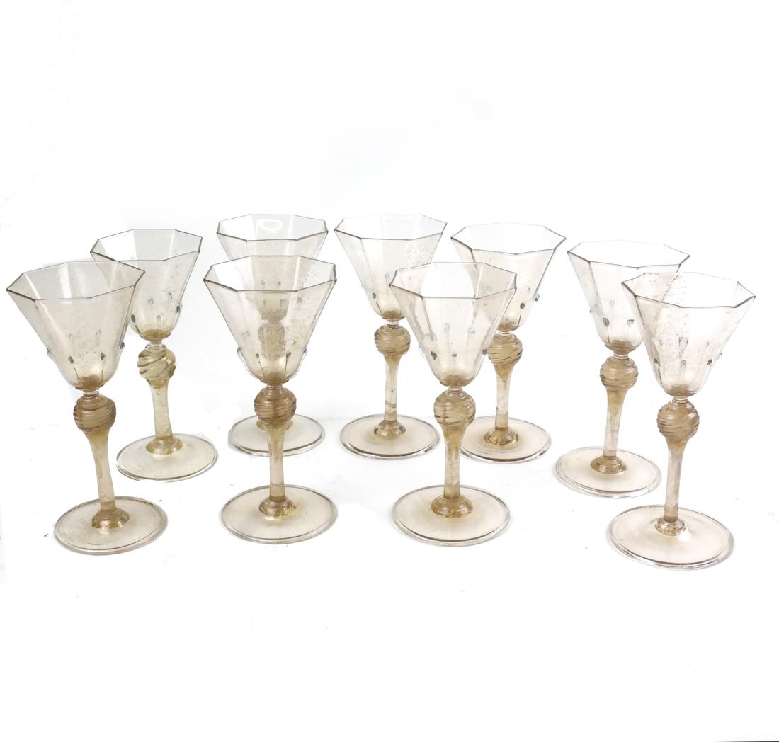 Set of Nine Venetian Glass Aperitifs (1 of 6)