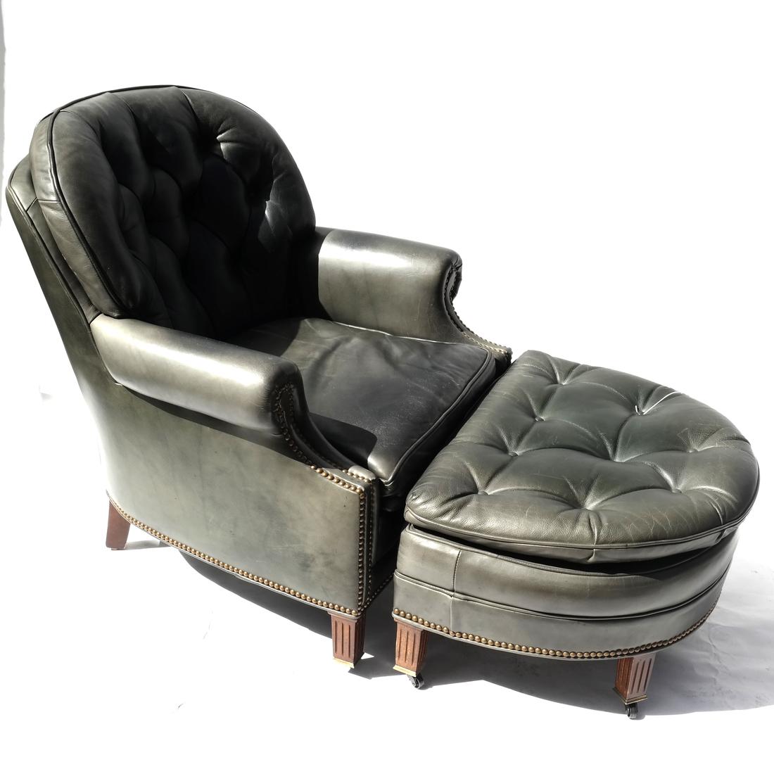 Edwardian-Style Armchair and Ottoman (1 of 7)