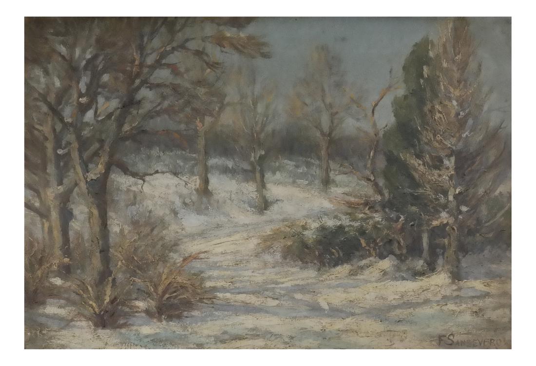 S. Sansevero, Winter Landscape Scene - Oil On Canvas (1 of 7)