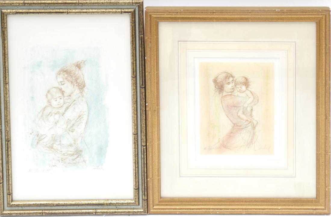 Edna Hibel,  Two Mother & Child Portraits - Lithographs (1 of 8)