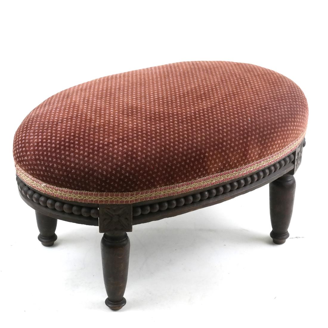 Antique Upholstered Stool (1 of 5)