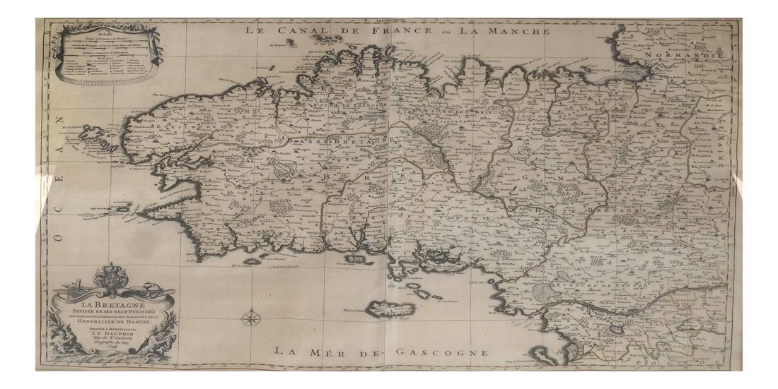 Nicholas Sanson Antique Map of Brittany, France (1 of 7)