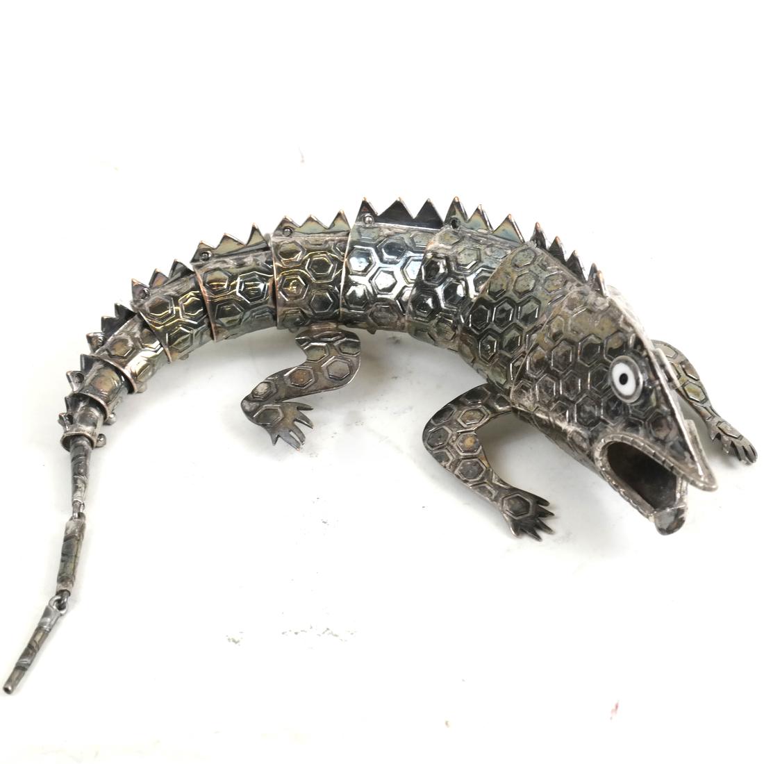 Mexican Silver-Plated Stylized Lizard Figure (1 of 7)