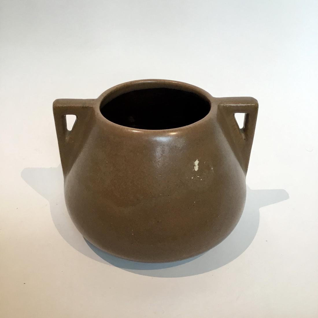 Early 1900s Fulper Brown Ceramic Vase (1 of 3)