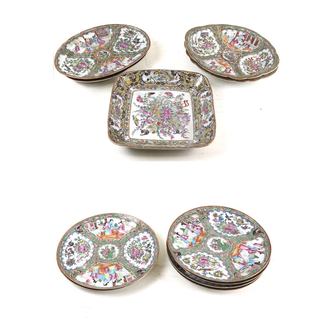 11 Chinese Export Rose Medallion Porcelain Dishes (1 of 10)