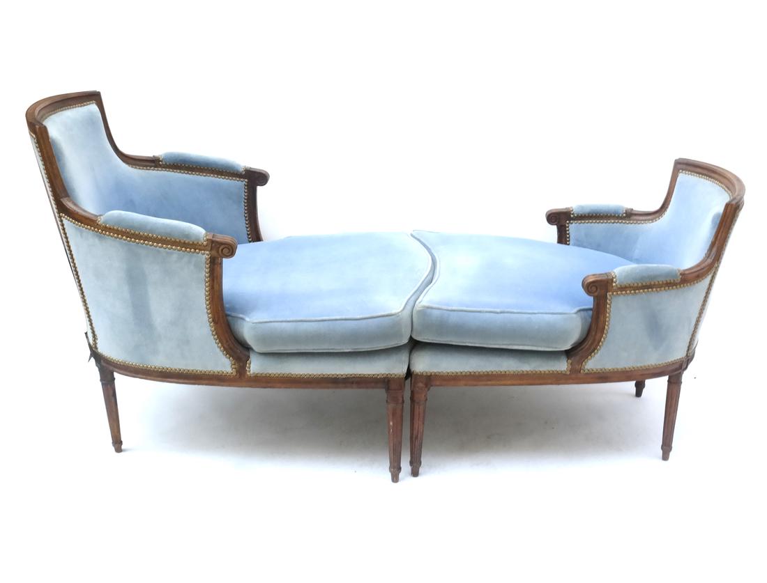Louis XVI-Style Two-Part Chaise Lounge (1 of 7)