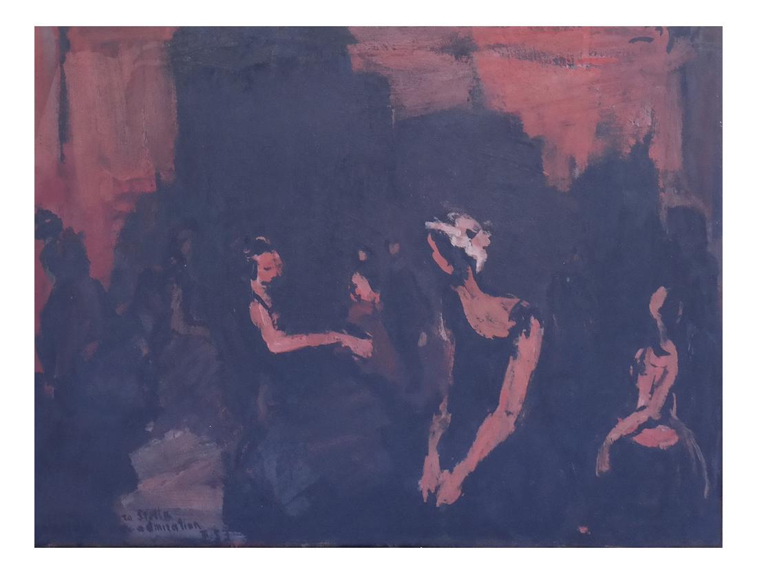 Moshe Mokadi (1902-1975), Dancers - Oil on Carton (1 of 6)