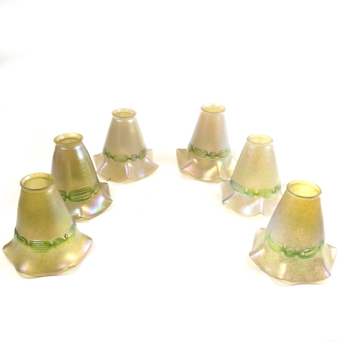 Six Art Deco Glass Shades (1 of 5)