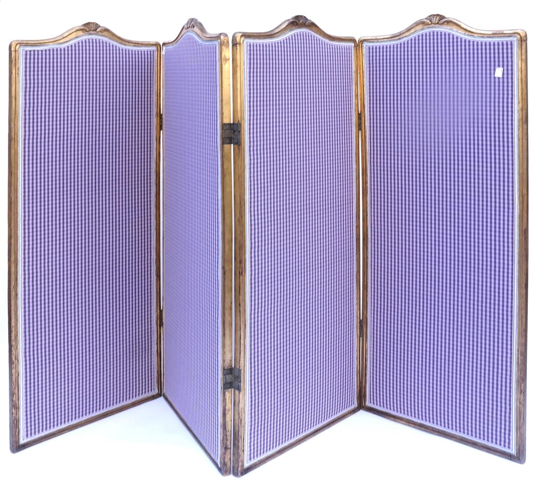 Four Panel Upholstered Floor Screen (1 of 6)