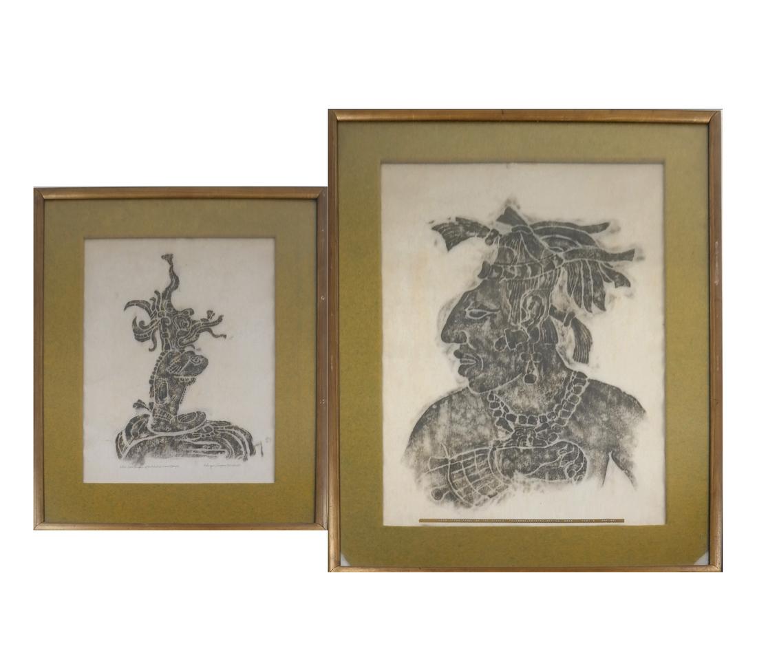 Two Framed Mayan Rubbings (1 of 7)