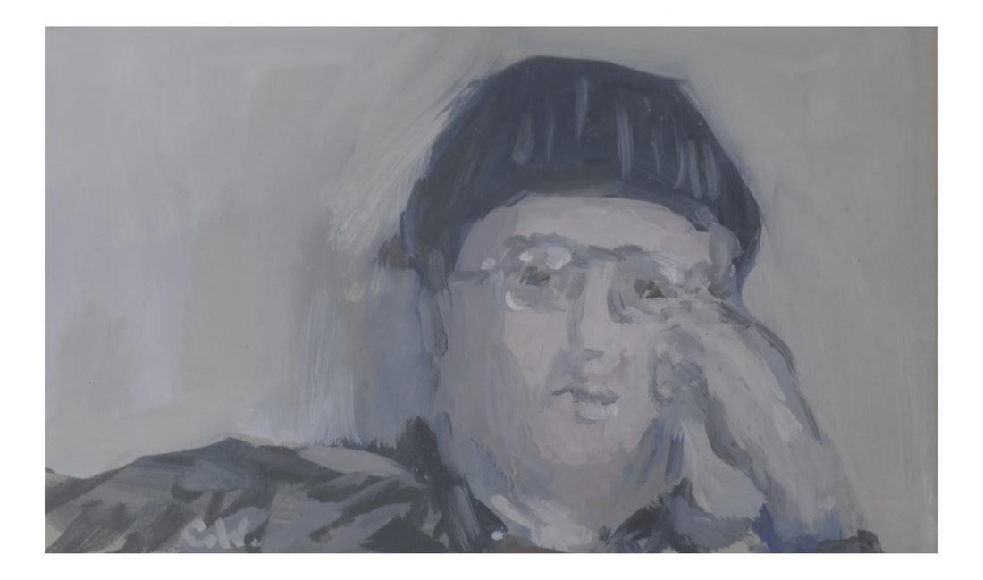 George Wingate, Framed Oil/Panel, Figure with Watch Cap (1 of 7)