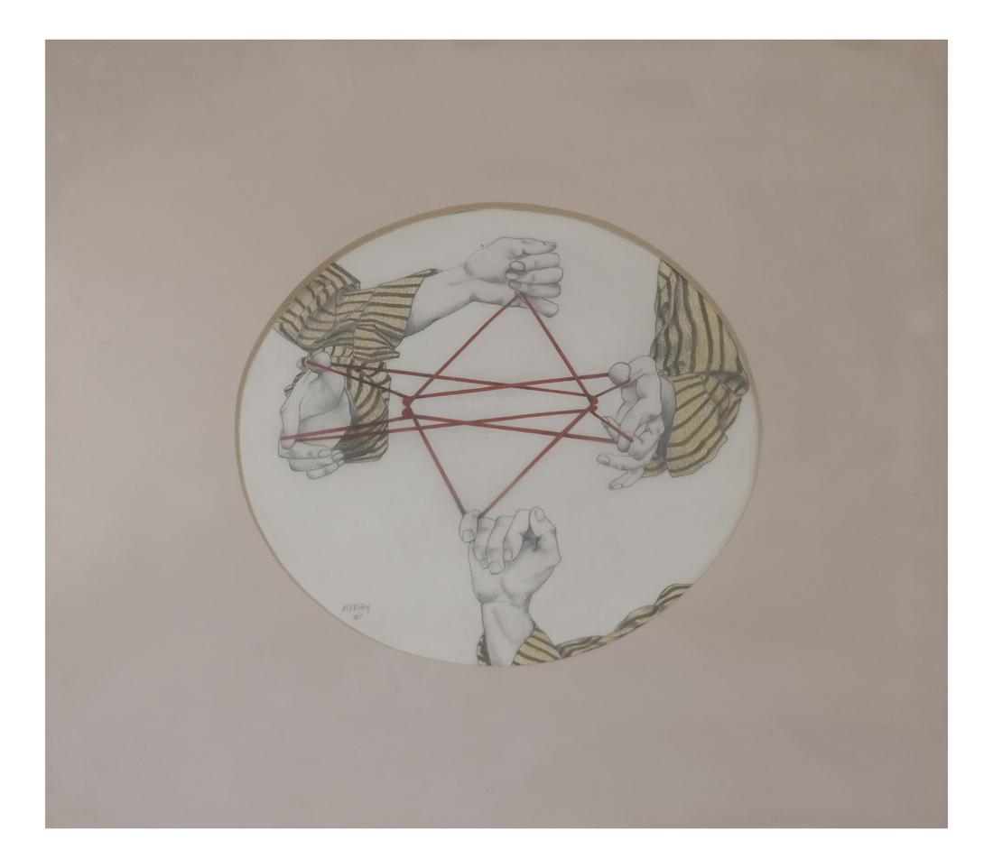 Adrian, Framed Mixed Media Hands with String Puzzle (1 of 5)