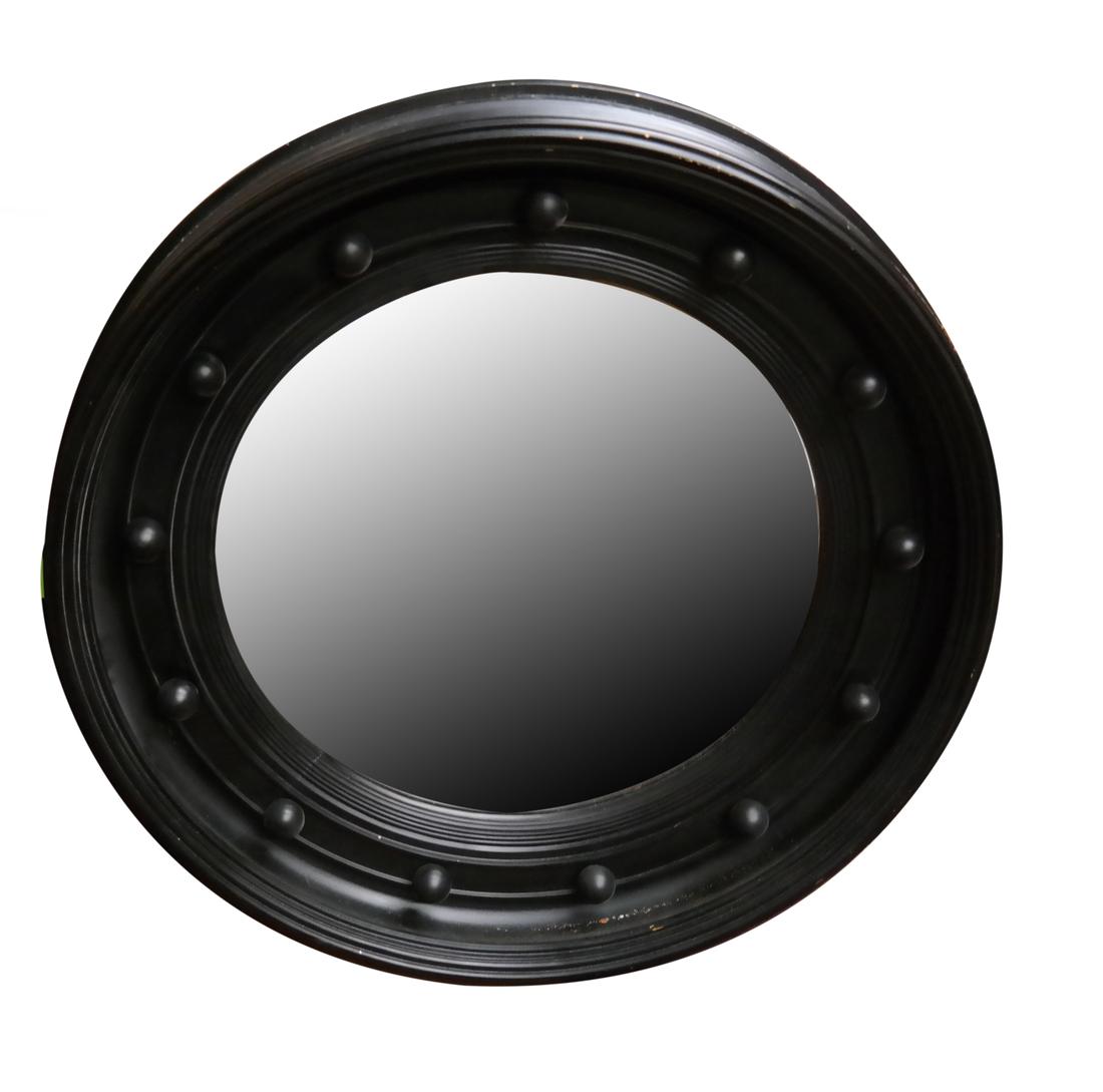 Black-Framed Beveled Glass Round Mirror (1 of 4)
