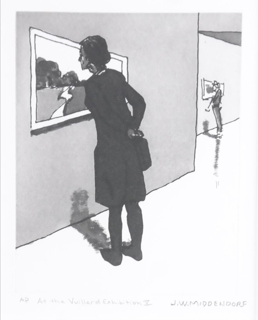 J W Middnedorf, "At the Vuillard Exhibition V," Etching (1 of 6)