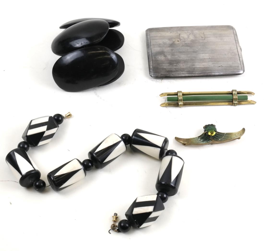 Five Pieces: A Cigarette Case and Four Jewelry Items (1 of 6)