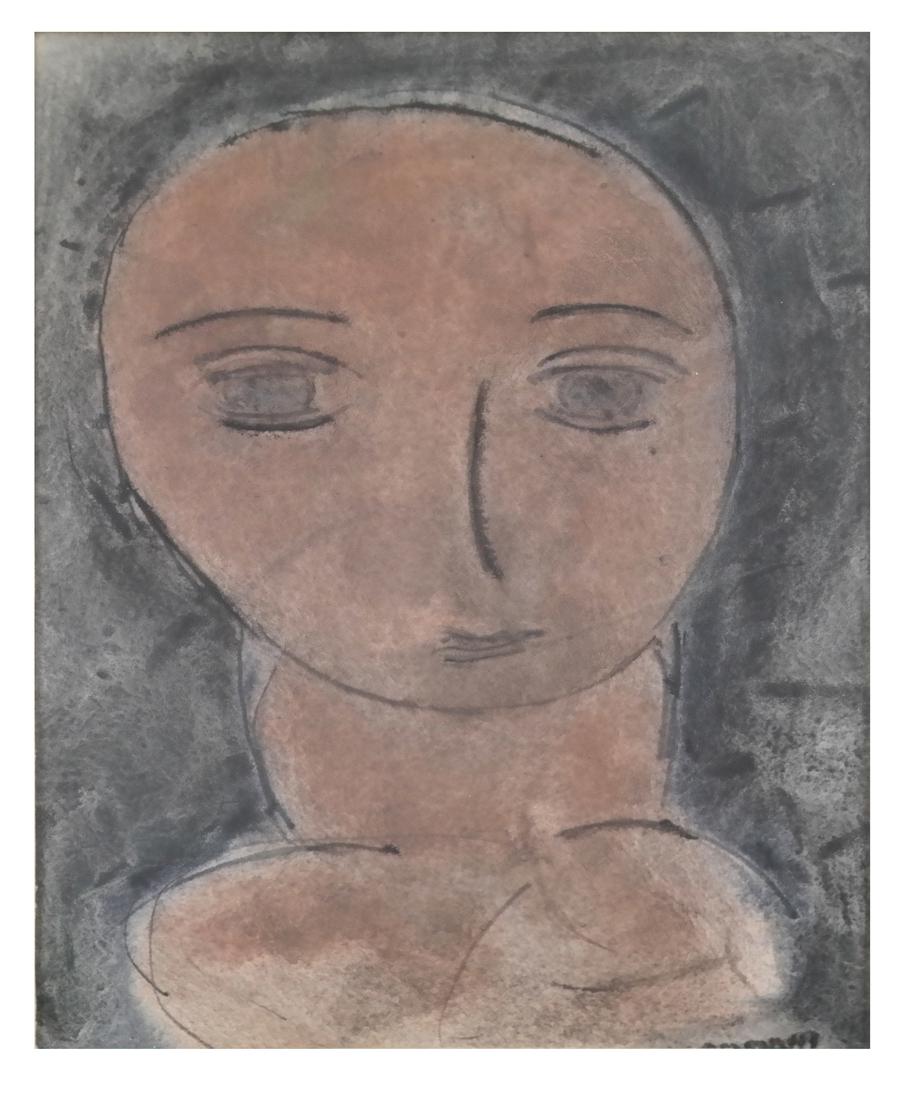 George Constant, Female Bust - Watercolor (1 of 6)