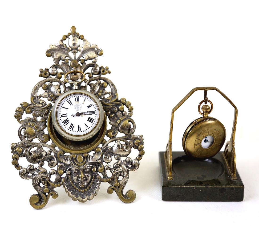 Two Vintage Pocket Watches And Stands (1 of 3)