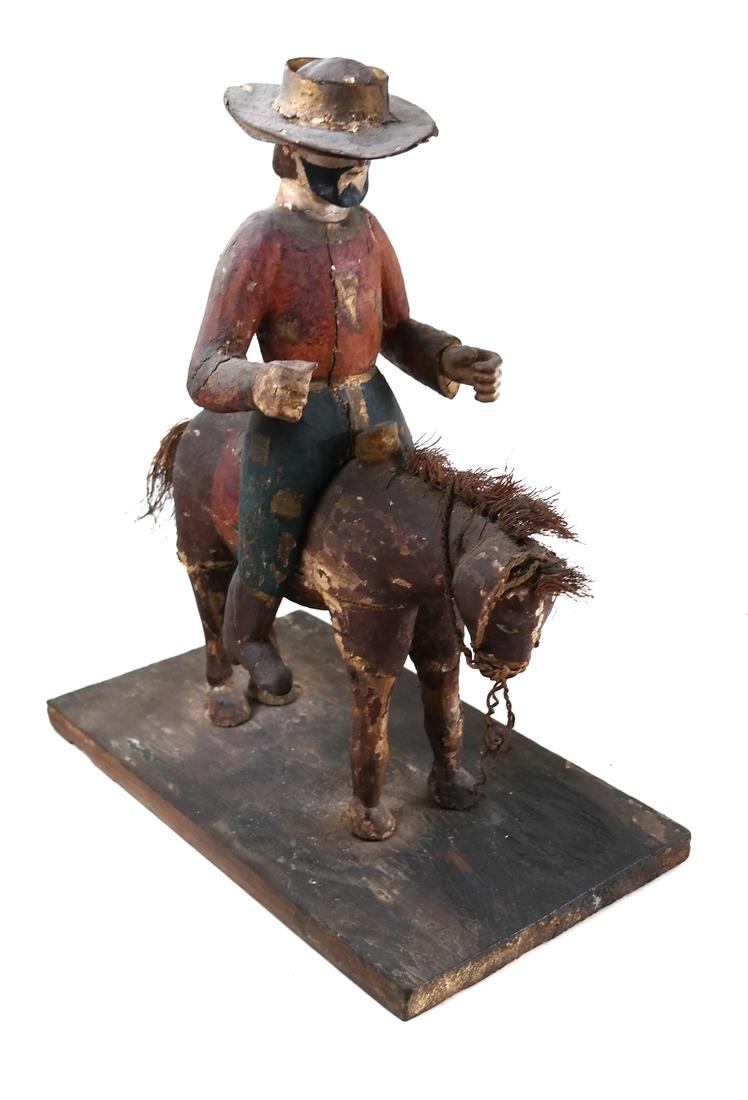 Antique Carved & Painted Equestrian Figure (1 of 8)