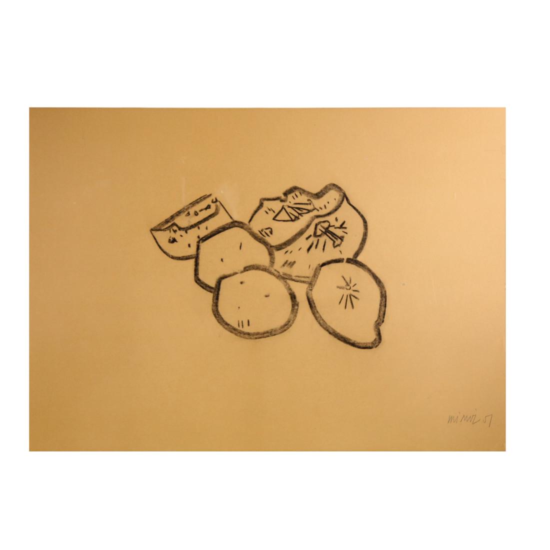 Framed Abstract Charcoal and Conte Crayon (1 of 4)