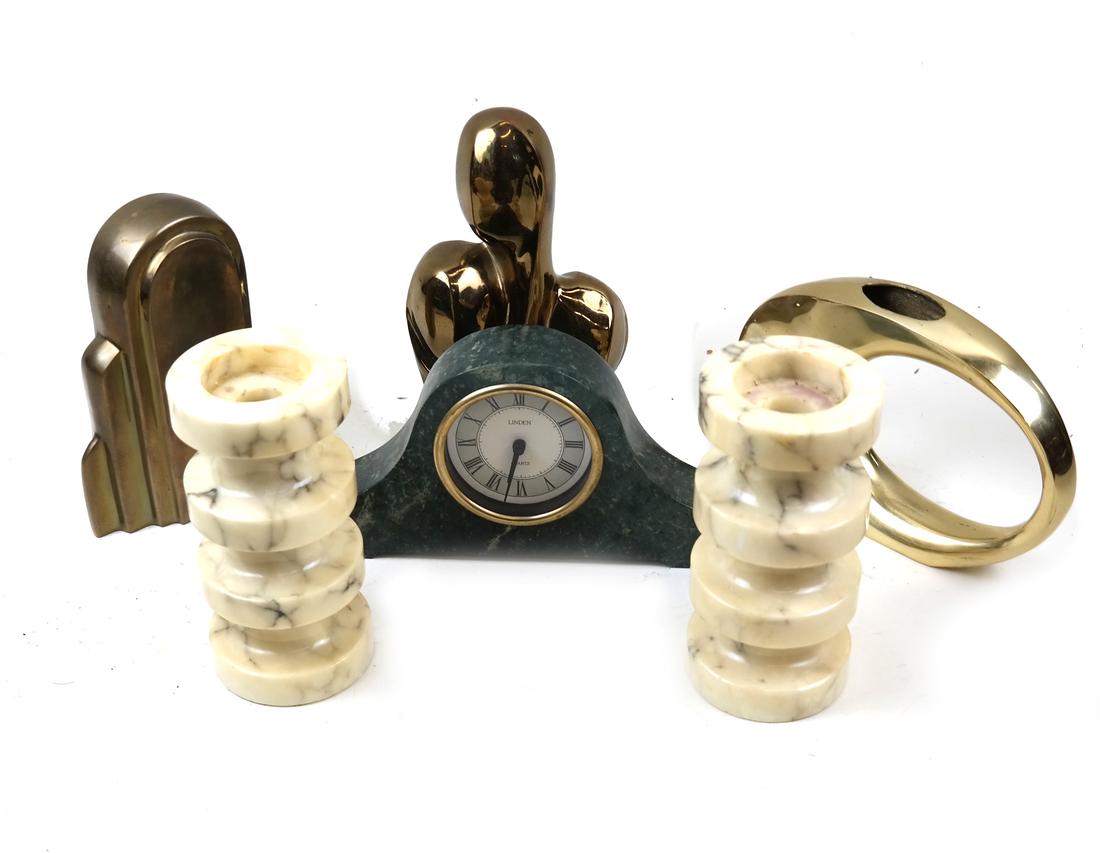 Group of Brass and Marble Items (1 of 5)