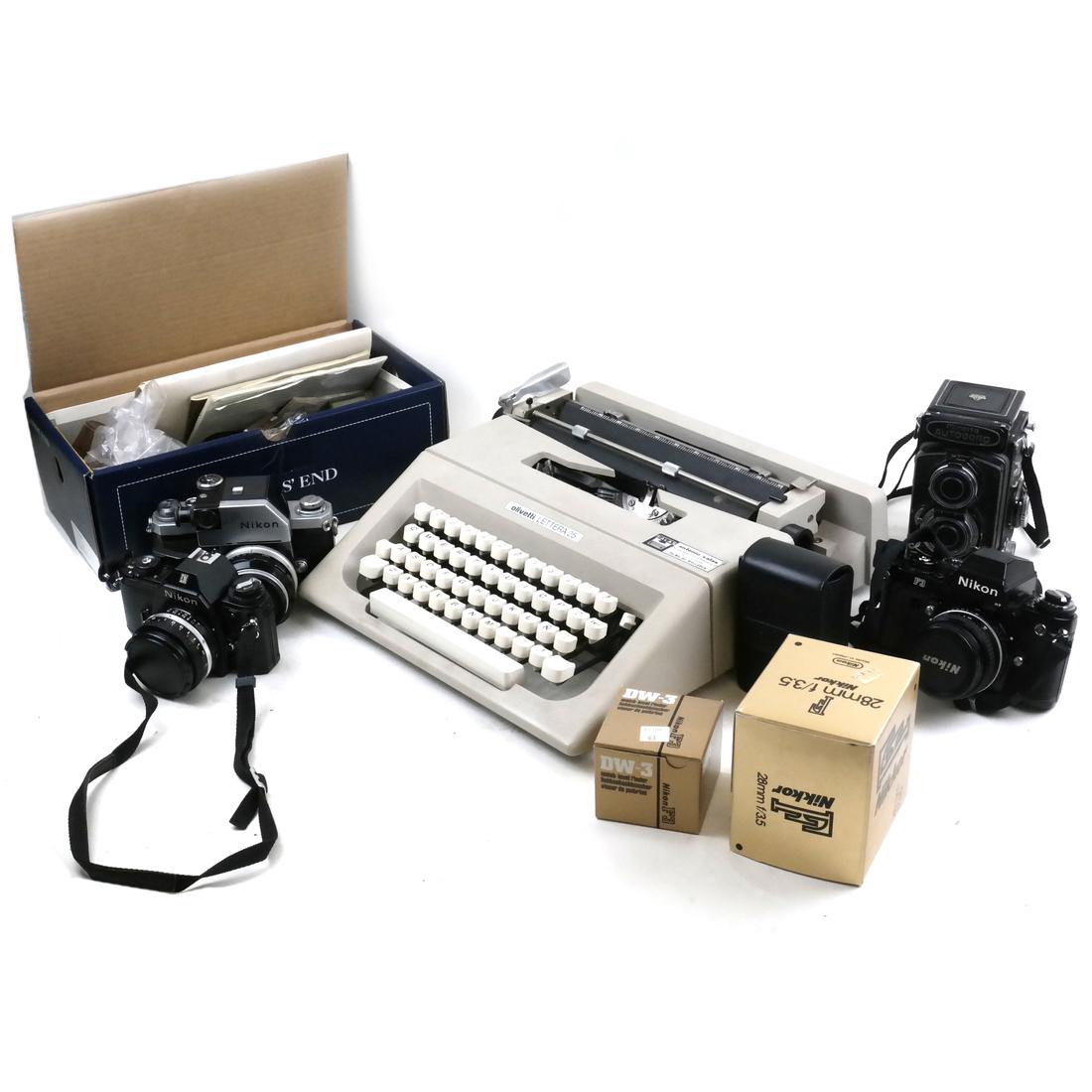 Group of Vintage Cameras, Typewriter, Etc. (1 of 6)