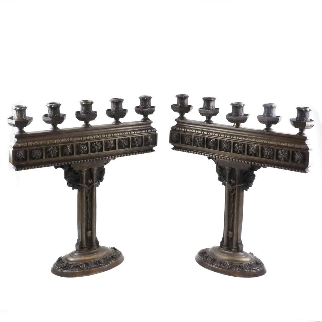 Pair of Antique Gothic-Style Candelabra (1 of 6)