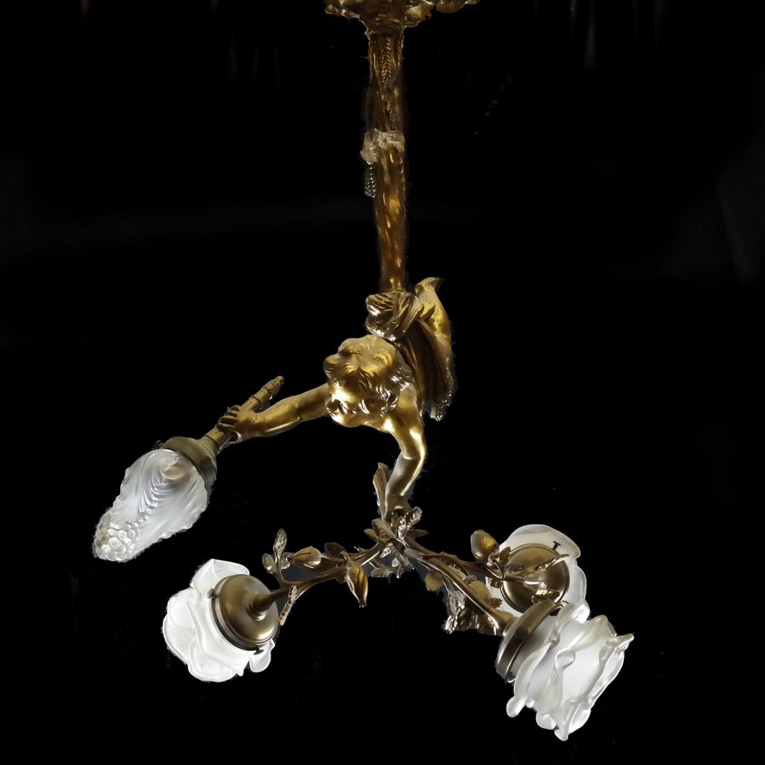 Bronze 19th Century Cherub Hall Fixture (1 of 4)