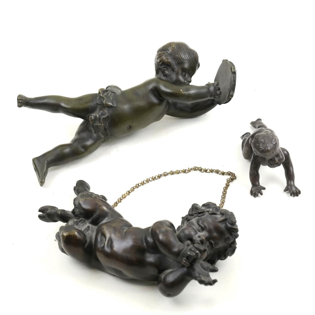 Three Bronze Cherub Mounts (1 of 7)