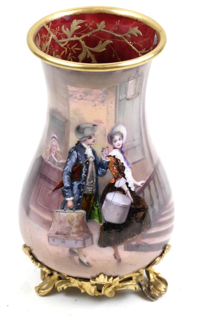 French Porcelain and Enamel Scenic Vase (1 of 7)