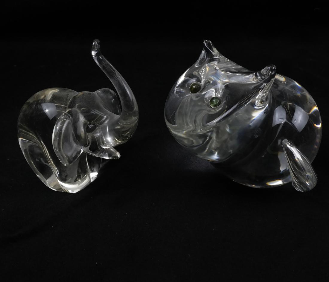 Steuben Cat and Glass Elephant (1 of 5)