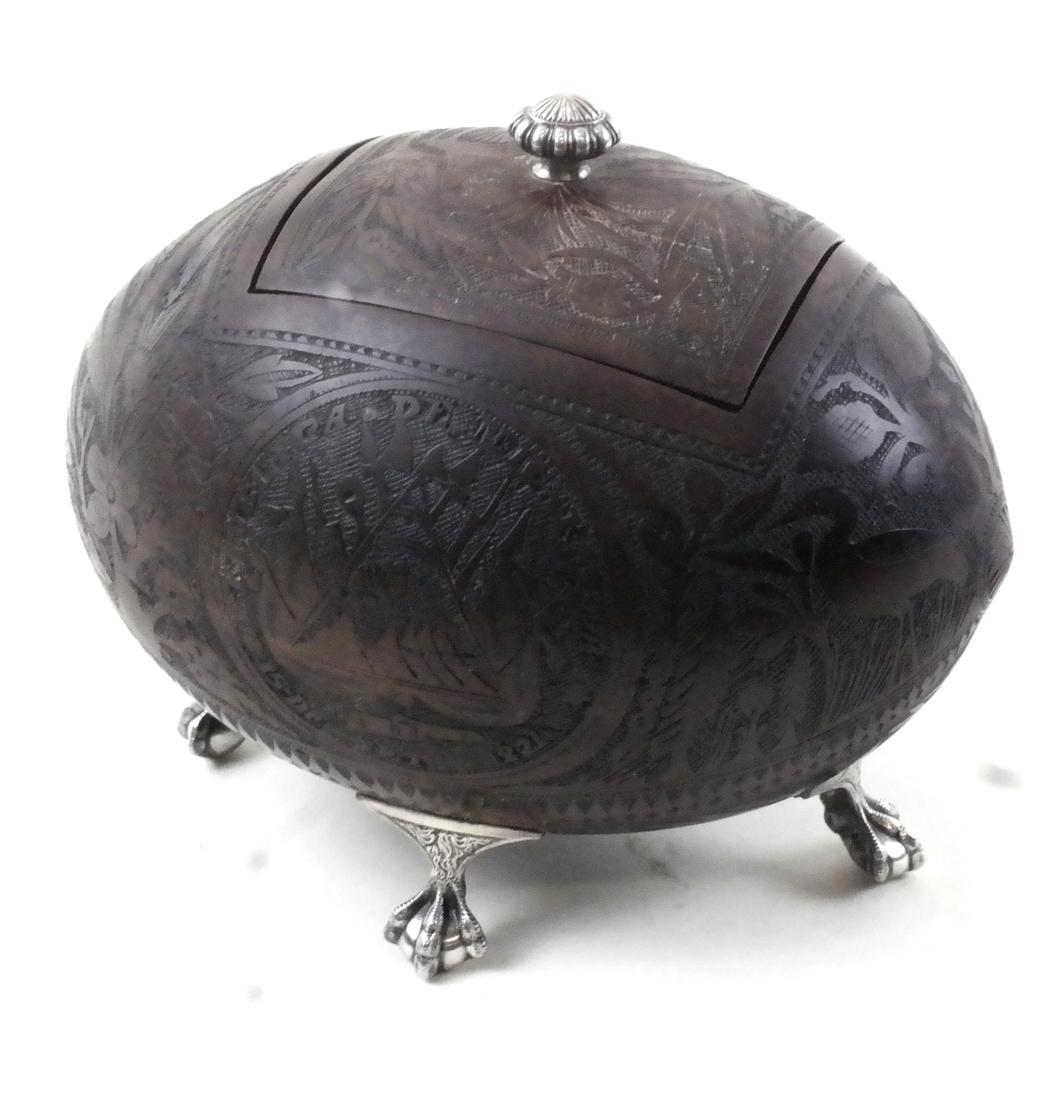 Coconut and Silver Box with Lid by Gorham (1 of 7)