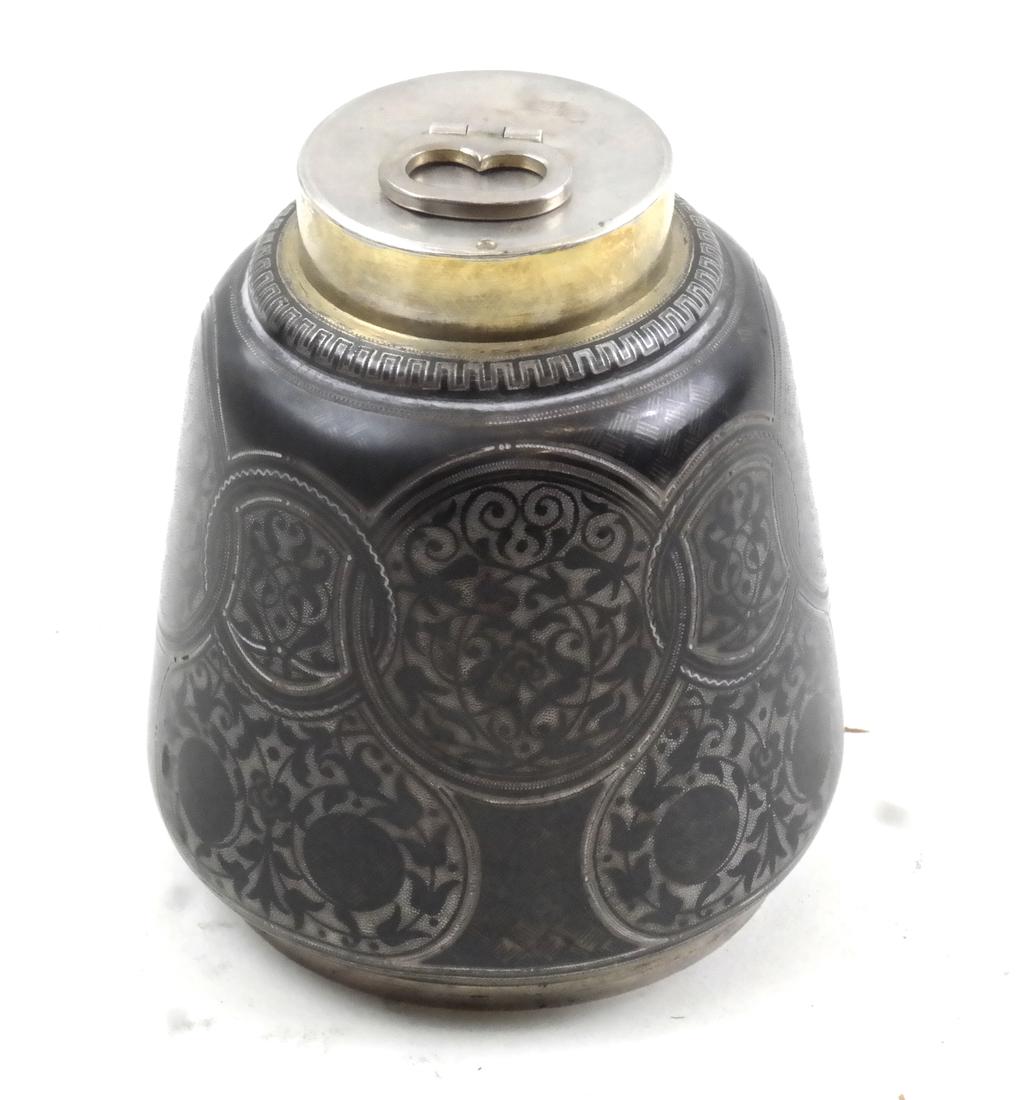 Russian Silver Tea Caddy, Tiffany & Co. Retailer (1 of 5)