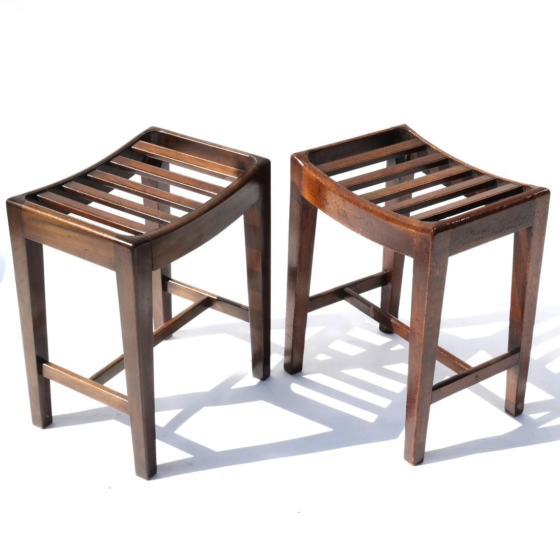 Pair of George III Style Hall Stools (1 of 5)