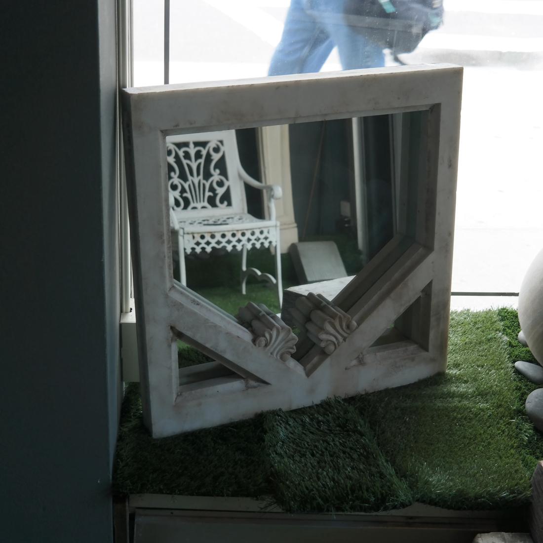 Square White Marble Mirror (1 of 2)