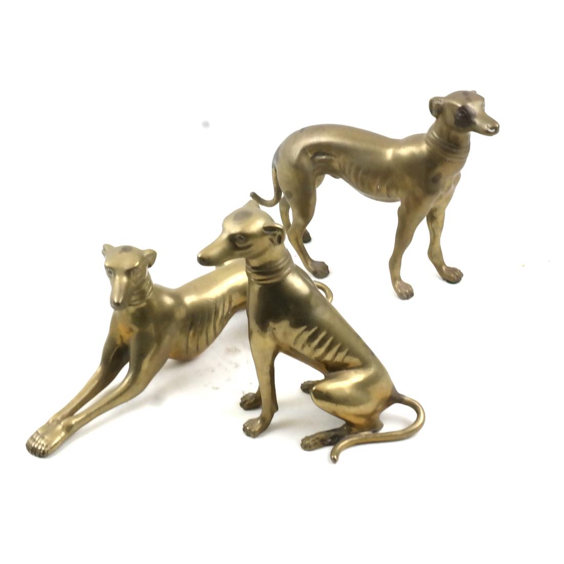 Three Decorative Brass Figures of Dogs (1 of 5)